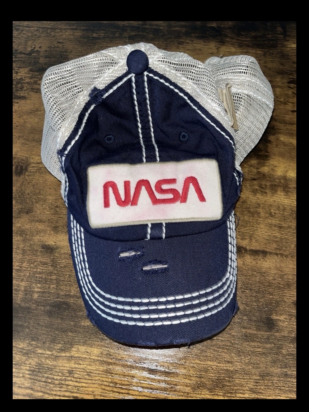Vintage NASA Space Snapback Trucker Hat USA Patch Astronaut Apollo